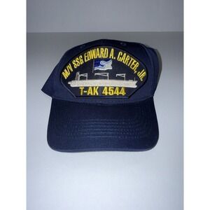USNS SSG Edward A. Carter Jr T-AK 4544 Navy Ship Ball Cap Blue Hat USA NWOT